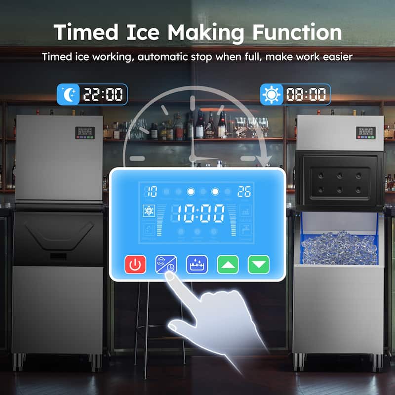500LBS/24H Commercial Ice Maker Machine with 350LBS Ice Storage Bin
