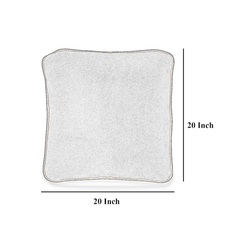 Wali Square Accent Throw Pillow, 20 Inch, Feather Fill Brown Polyester