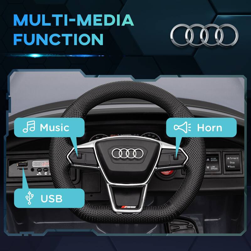 Licensed 12V Audi RS E-tron GT Ride-On Car with Remote Control - Electric Car for Kids with Music, Lights, and Safety Features