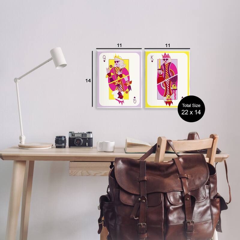 Stupell King & Queen Cards Wall Plaque Art Design By Grace Popp (Set of 2)