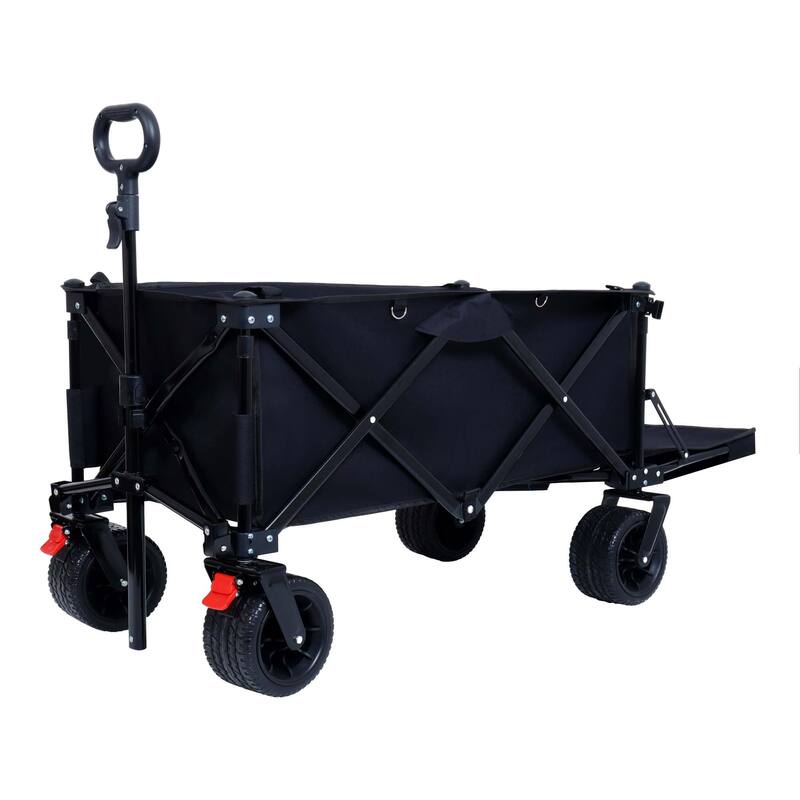Foldable Wagon with Extended Tailgate and Wheels - N/A