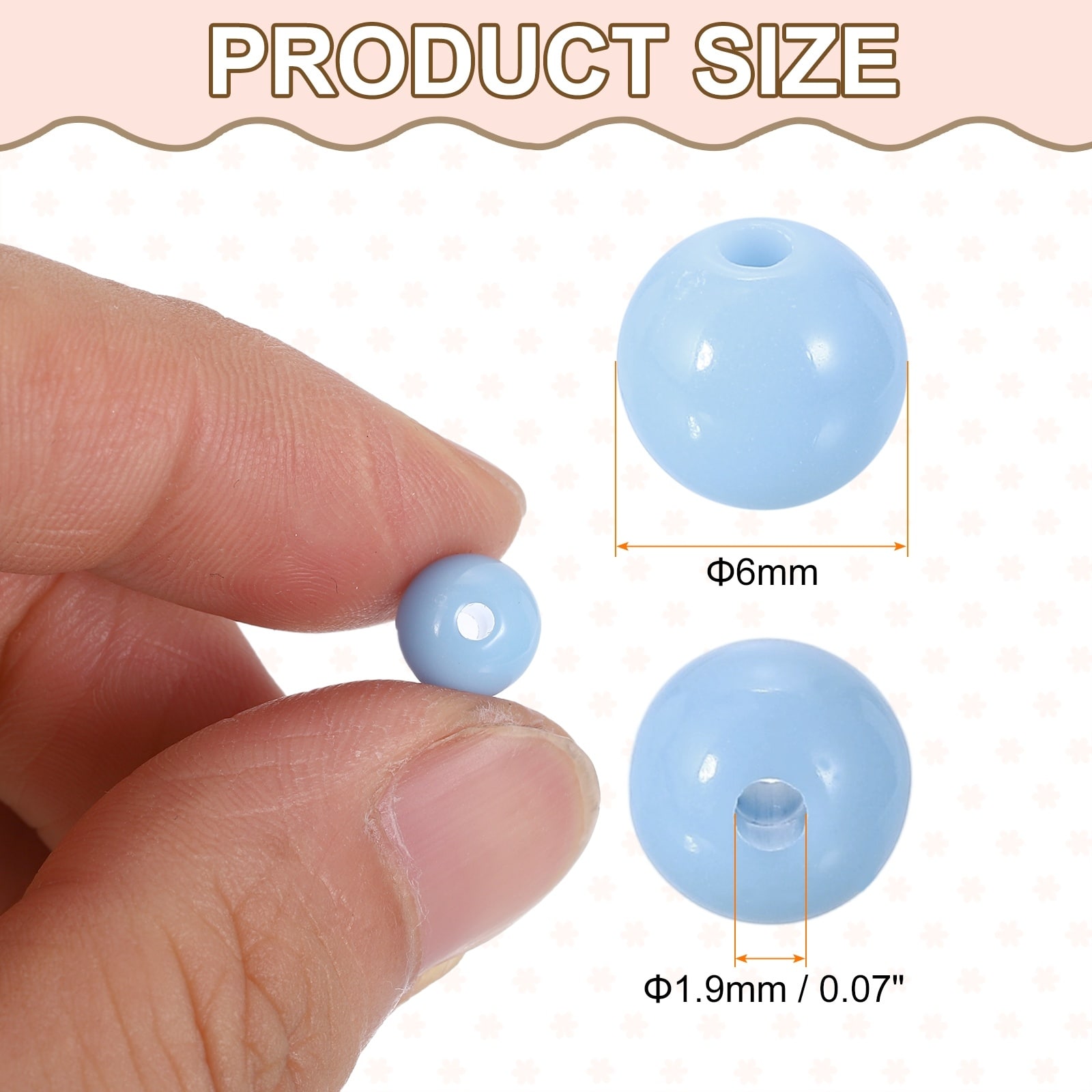 Acrylic Round Beads Plastic Resin Smooth Balls Loose Bead for Jewelry Making Bracelets Necklace Earrings