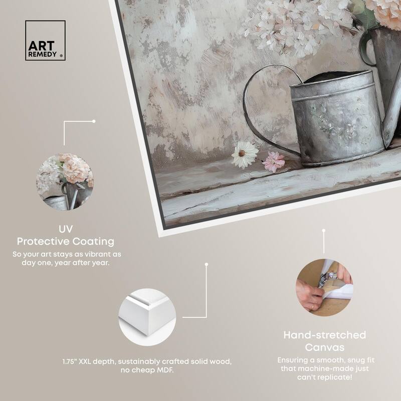 Can and White Blooms Canvas by Art Remedy