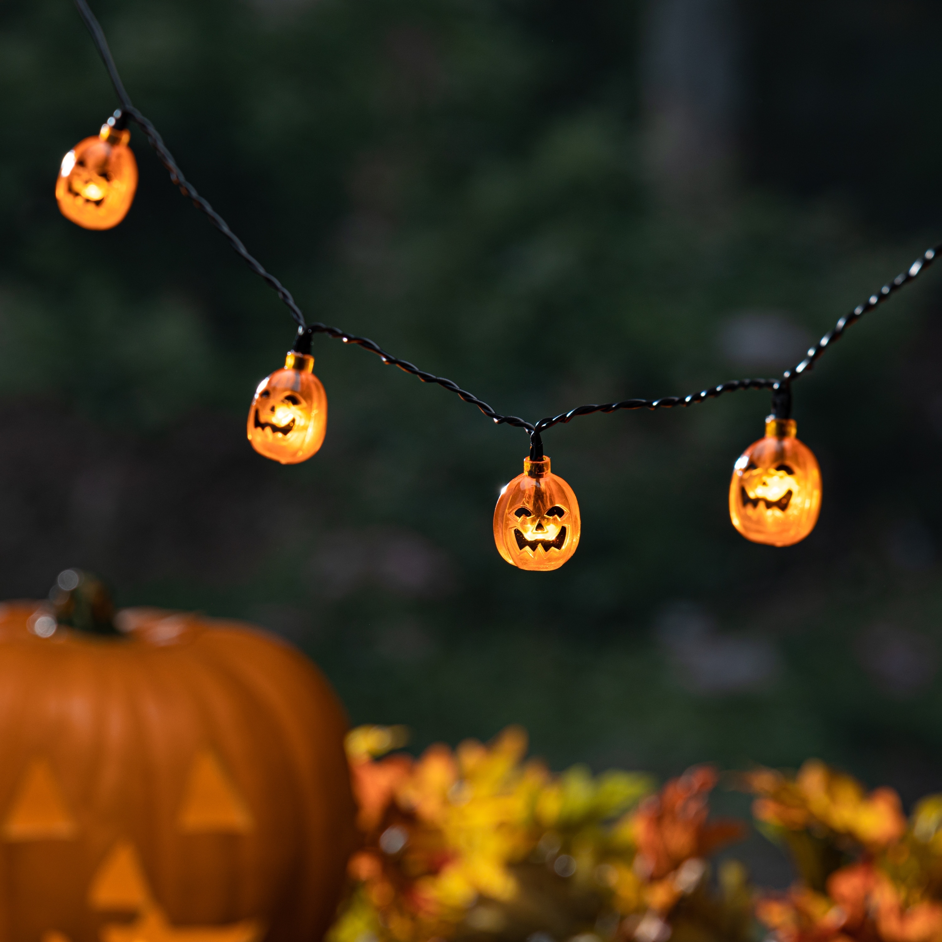 Solar Powered Jack o Lantern Pumpkin Light String
