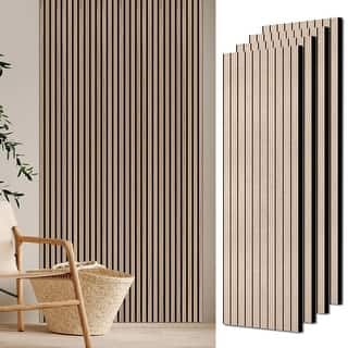 Lot De 4 Panneaux Muraux Acoustiques Tasseaux Bois CHARLES 240x60 Cm 5 76 M2 Noyer