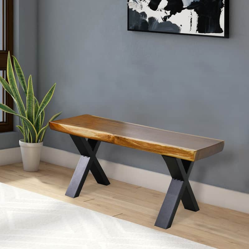 Natural Wood Rectangle Bench