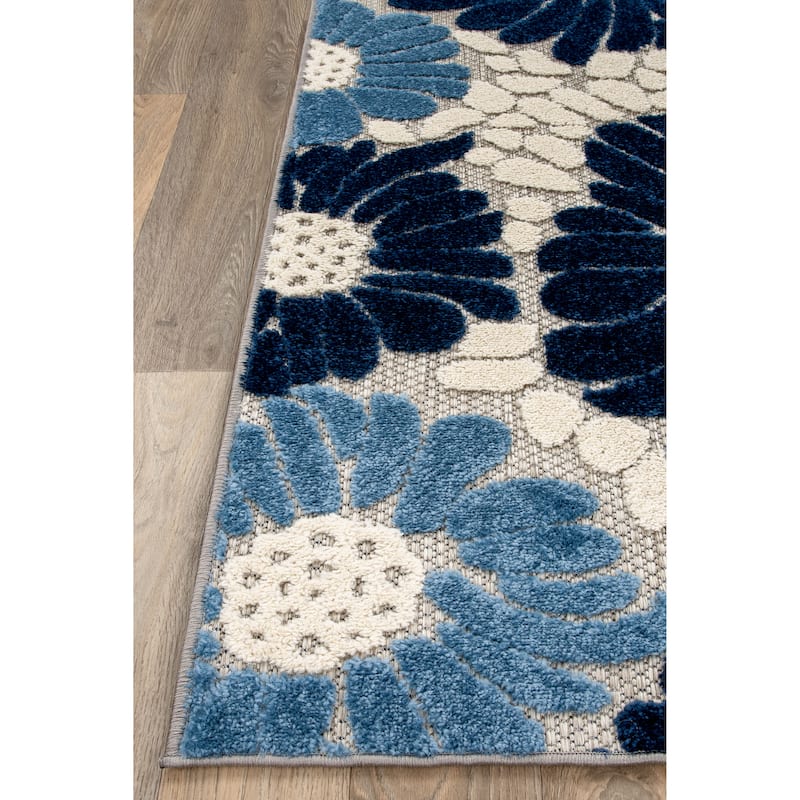 World Rug Gallery Palermo Modern Floral Indoor/Outdoor Area Rug