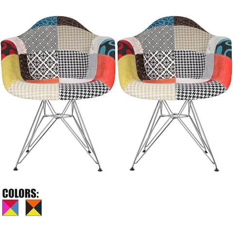 2xhome Fabric Chair With Arm Armchairs Patchwork Solid Silver Chrome Wire Dining Accent Office For Kitchen Colors Metal