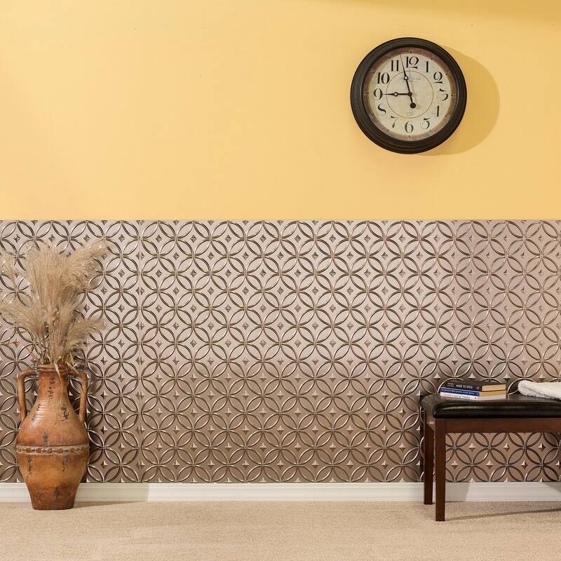 FASÄDE Rings 4-foot x 8-foot PVC Wall Panel in Brushed Nickel