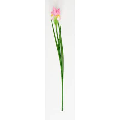 25" Artificial Iris Flower Spray, Pink, Set of 6 - 25