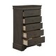 preview thumbnail 3 of 6, Classic Style Stained Gray Finish 1pc Chest of 5 Drawers Traditional Design Bedroom