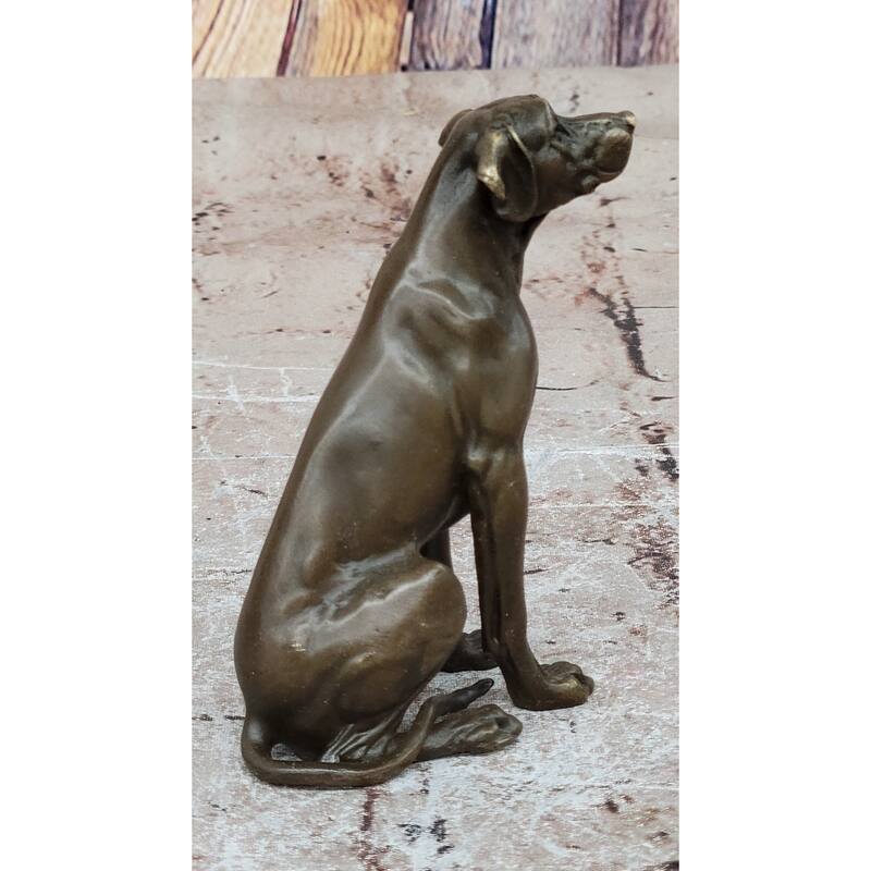 Seated Bronze Hunting Imitative Dog – Detailed Canine Sculpture For Animal Lovers