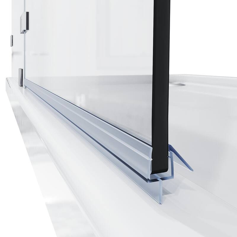 Elegant Tub Door Frameless Pivot Hinged Bathtub Glass Panel with Clear Tempered Glass Door for Bathtub