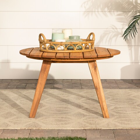 Middlebrook 30-inch Round Acacia Wood Outdoor Coffee Table