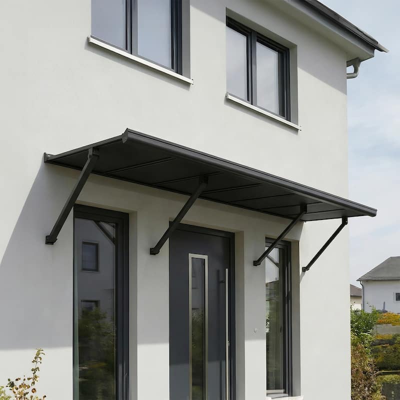 Canopia Augustine 3 ft. Black/Gray Door and Window Awning