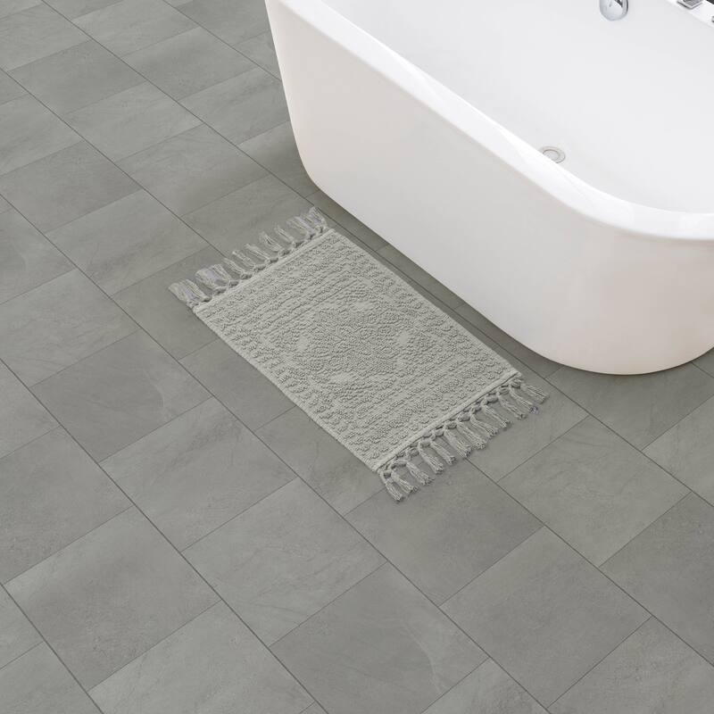 French Connection Nellore Fringe Cotton Bath Rug