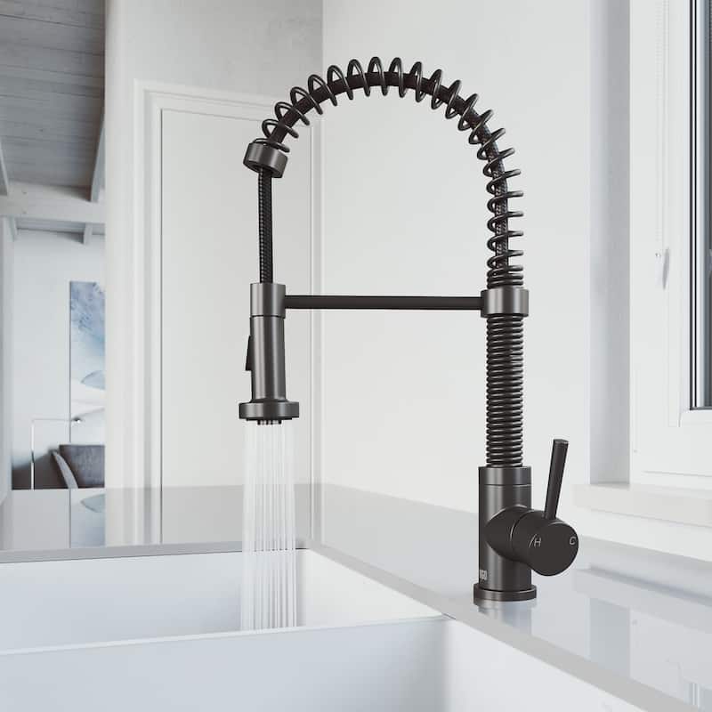 VIGO Edison 19" H Single Handle Pull-Down Sprayer Kitchen Faucet