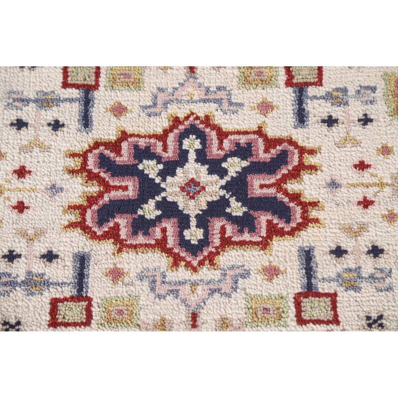 Geometric Kazak Rug Hand-Knotted Wool Carpet - 2'0"x 3'0"