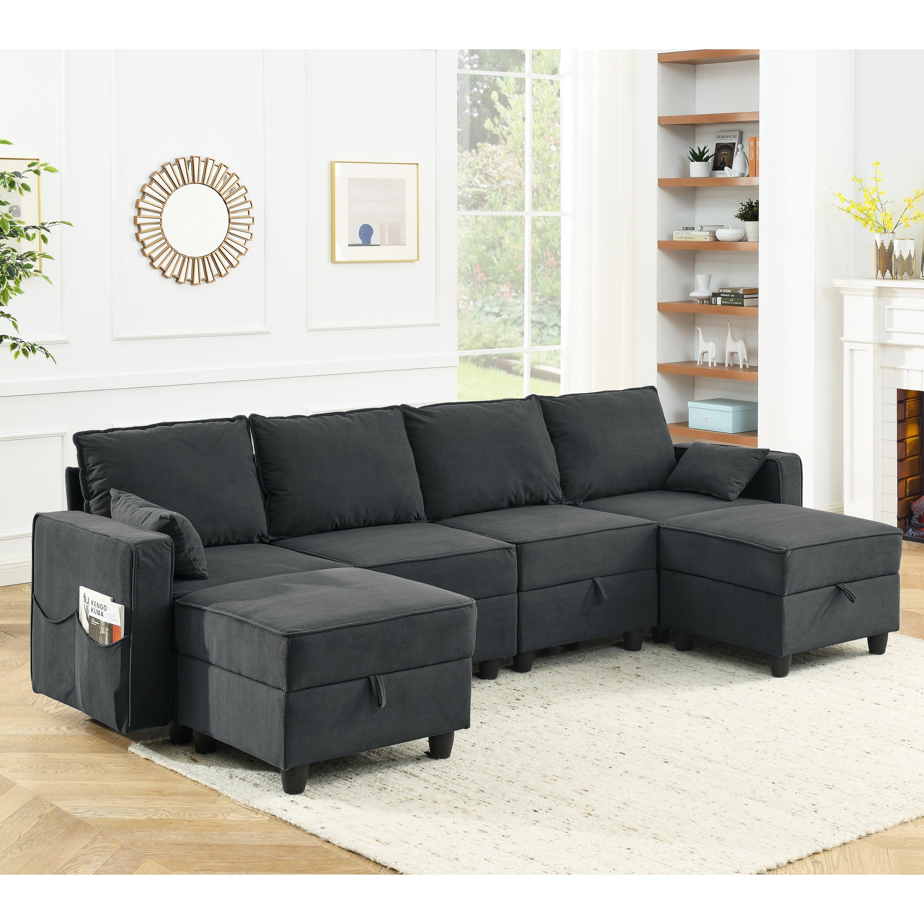 Dark gray modular sectional deals