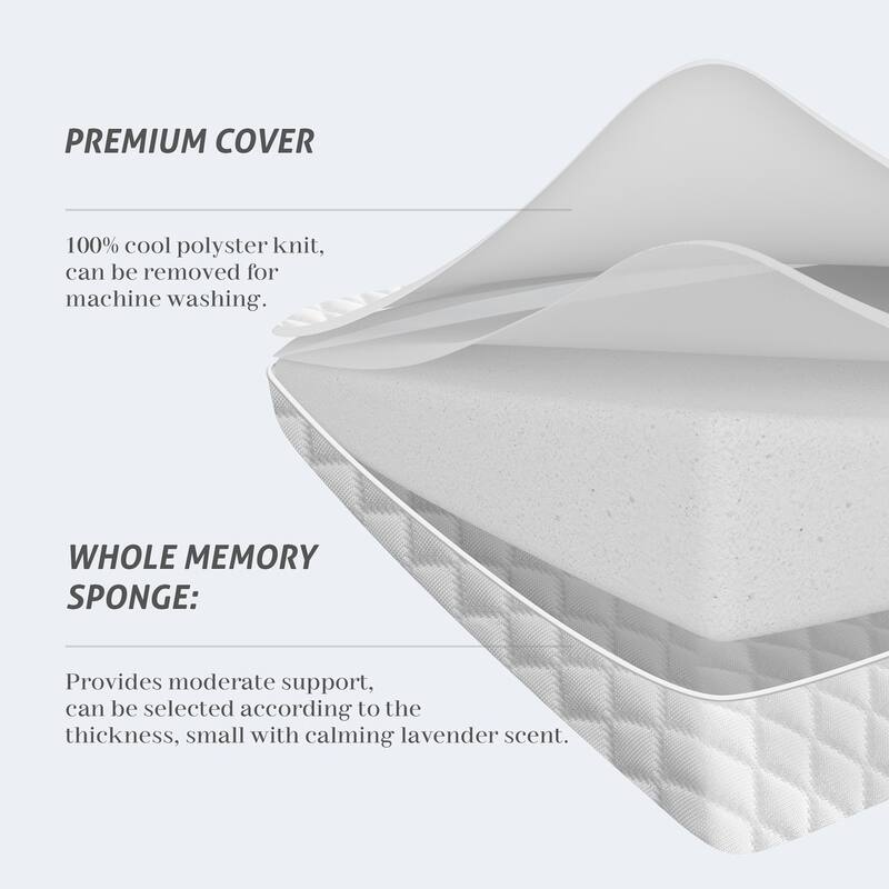 2-Pack Cool Touch Memory Foam Pillows, Bed Pillows for Side&Back Sleepers, - White