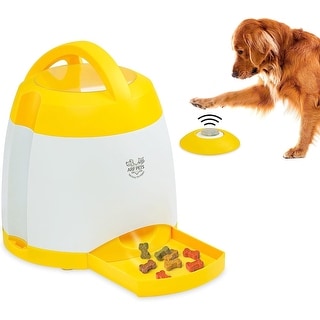 Treat Dispenser Dog Toys, Automatic Pet Feeder with Dual Power Supply and  Remote Control, Dog Puzzle Toys and Interactive Dog Toys in One for Indoor  or Outdoor Play(Blue) 