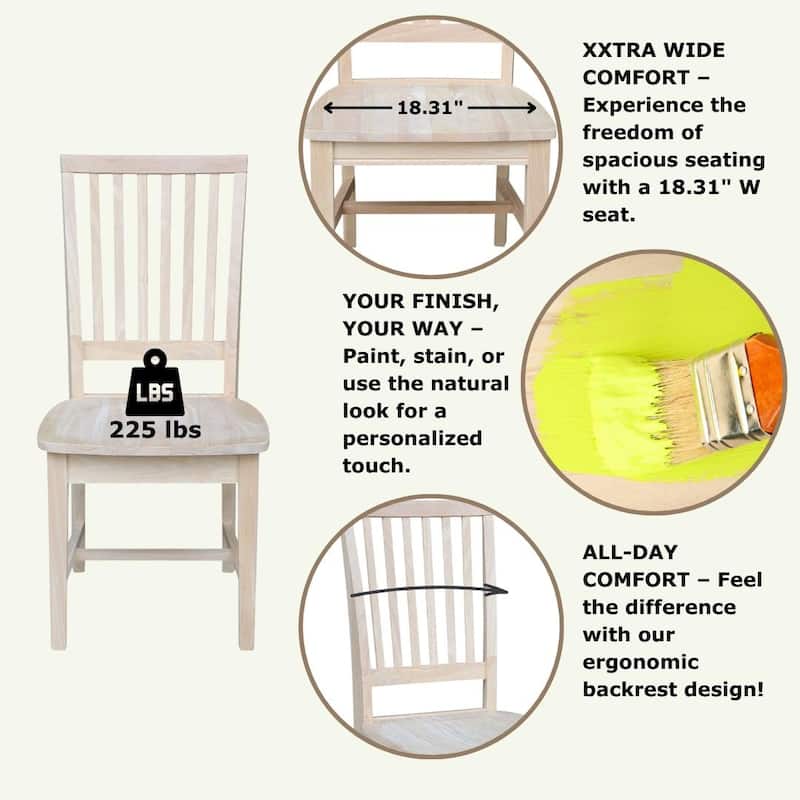 Solid Wood Mission Dining Side Chairs - Set of 2