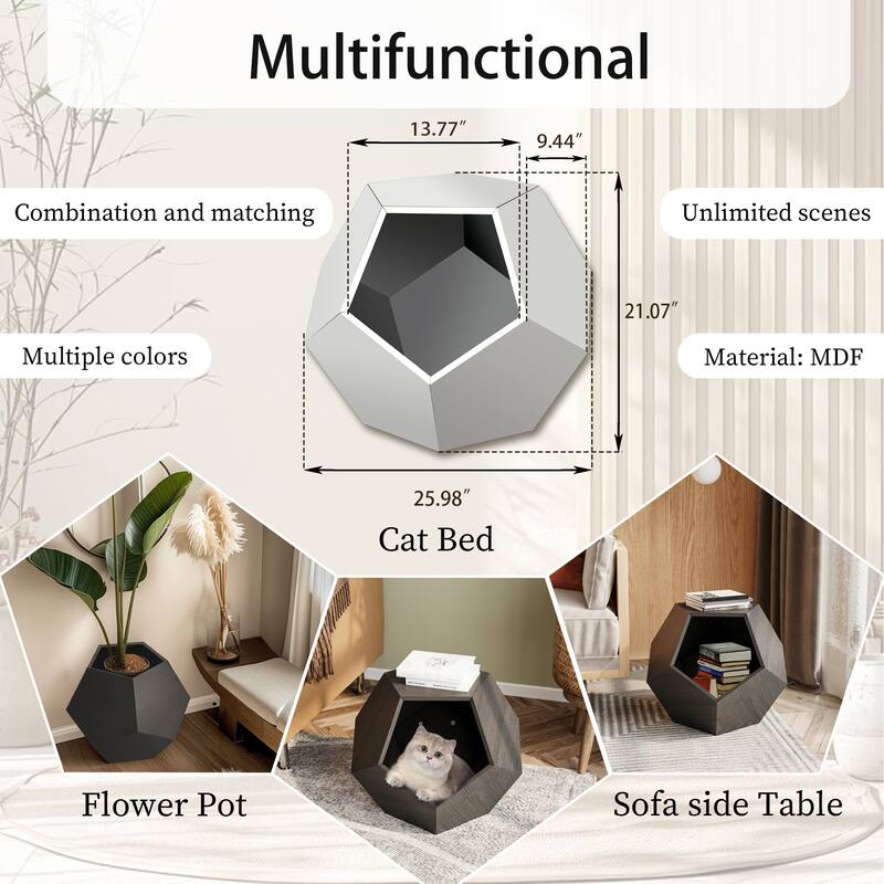 Modern Pet Cat Litter, Sofa Side Table, Planter MDF Multifunctional Furniture