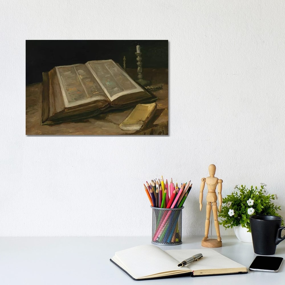 iCanvas "Still Life with Bible, 1885" by Vincent van Gogh Canvas Print