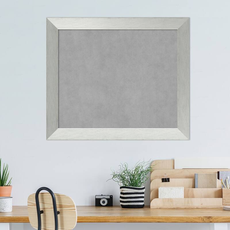 Amanti Art Brushed Sterling Silver Framed Magnetic Board