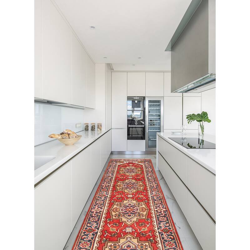 ECARPETGALLERY Hand-knotted Serapi Heritage Red Wool Rug - 2'6 x 11'10