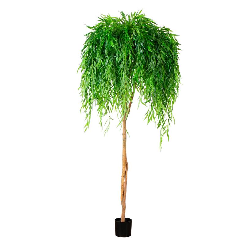 Potted Willow Artificial Tree - 8' - Green