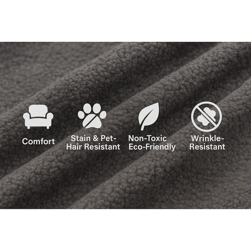 L-Shaped Modular Sectional Sofa, Full Foam Compressed Deep Seat Sofa, Upholstered Corner Sofa with 5 Throw Pillows