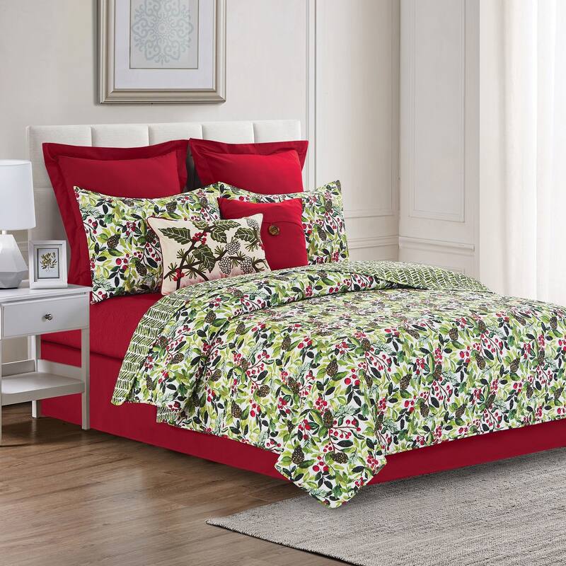 Christmas Tyson Pines Full/Queen Quilt Set - Green - King