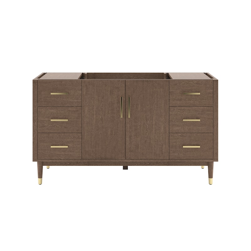 Fresca FCB4460 Sawyer 60" Single Free Standing Vanity Cabinet Only - Mocha Birch