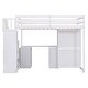 preview thumbnail 18 of 16, Twin Loft Bed with Wardrobe, Desk, Drawers, Cabinet, and Staircase, White