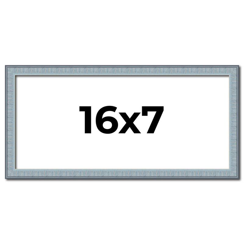 16x7 Frame Rustic Sky Blue Solid Wood Picture Frame | 0.75 Inch
