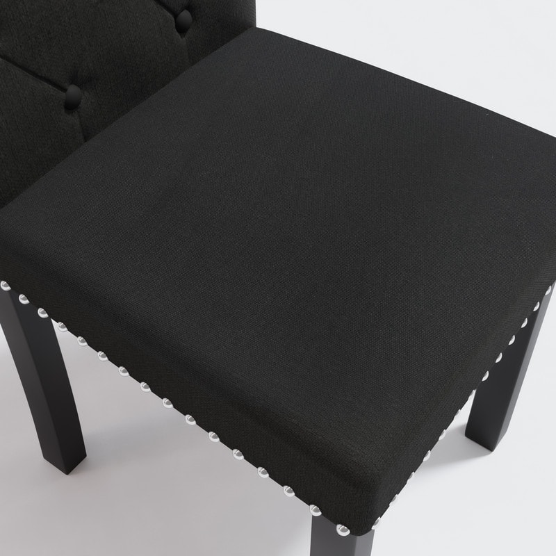High-Back Tufted Nailhead Upholstered Dining Chairs (Set of 4)