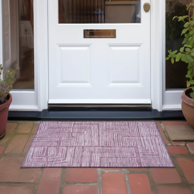 Machine Washable Indoor/ Outdoor Contemporary Stack Chantille Rug