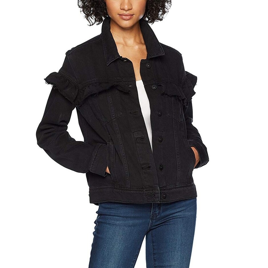 paige black denim jacket