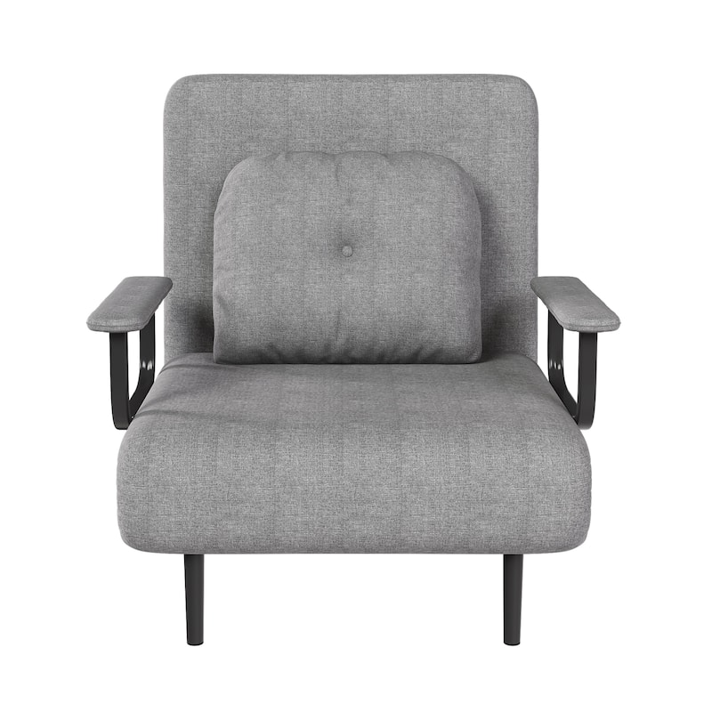 Folding Sofa Bed 3-in-1 Convertible Chair, Lounge Chair with 5-Position Adjustable Backrest, Sleeper Bed with Pillow