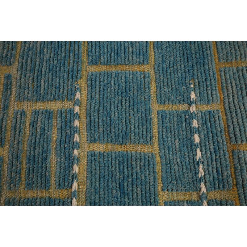 Geometric Modern Moroccan Large Area Rug Handmade Wool Carpet - 11'10"x 16'0"