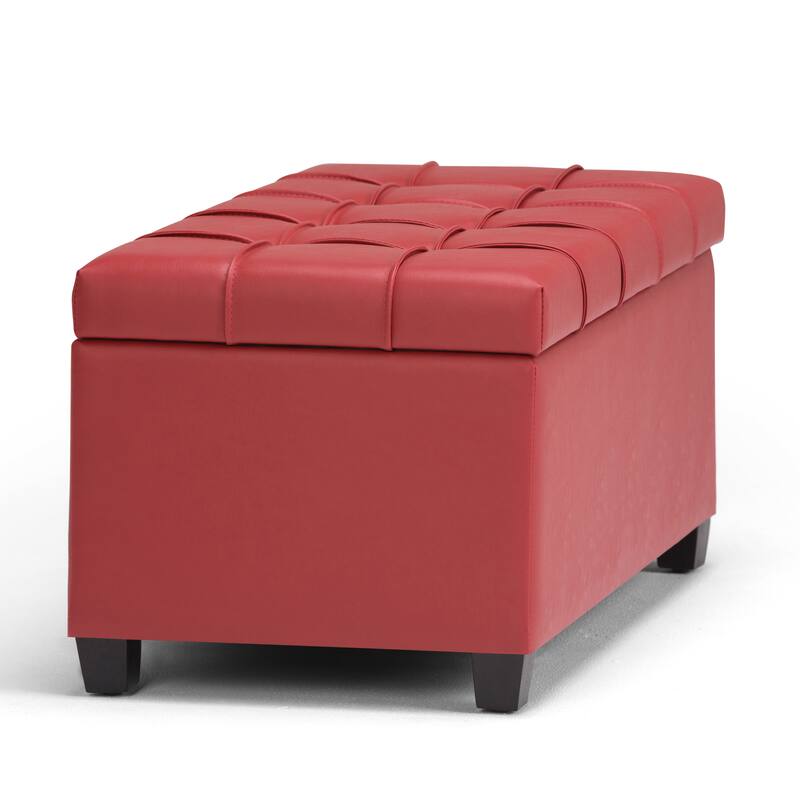 WYNDENHALL Marlowe 34 inch Wide Transitional Rectangle Storage Ottoman