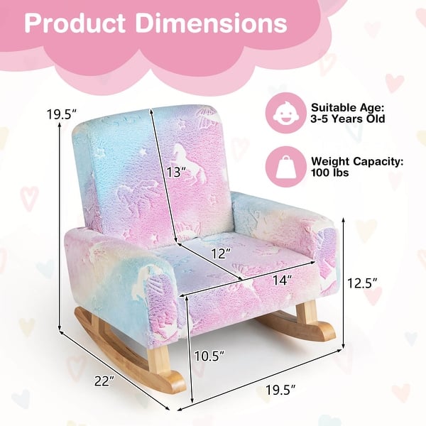 Costway Kids Rocking Chair Upholstered Flannel Children Rocker with - See Details