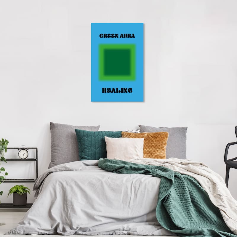Wynwood Studio Canvas Spiritual and Religious Green Aura Healing Green and Celeste Modern & Contemporary Wall Art Canvas Print - 36 x 24