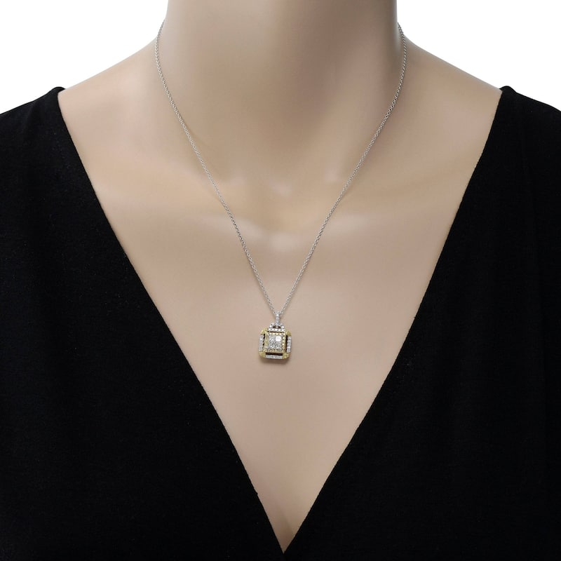 Gregg Ruth 18K Gold, White Diamond and Fancy Yellow Diamond Pendant Necklace - 18