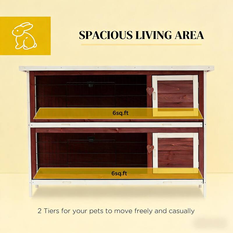 Small Animal Hutch Cage,Pet House,Elevated Rabbit Hutch