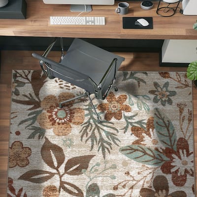 Floral Garden Area Rug, Stylish & Durable for Living Room & Bedroom