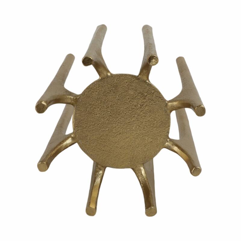 Metal Spike Legs Pillar Candle Holder Decor - Gold, 6 in.