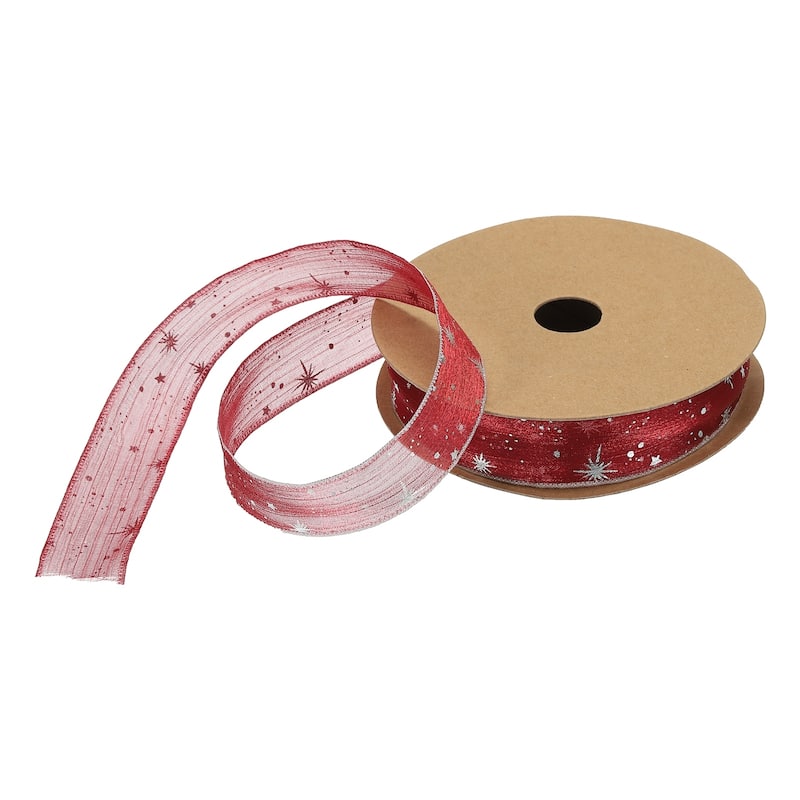 Star Organza Sheer Ribbon Sparkly Snow Yarn Ribbon