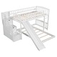 preview thumbnail 6 of 32, Stairway Twin Over Twin Bunk Bed with Slide & Drawers - Contemporary Design